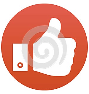 Thumb Up Isolated Vector Icon can be easily edit and modify