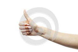 Thumb up isolated on white