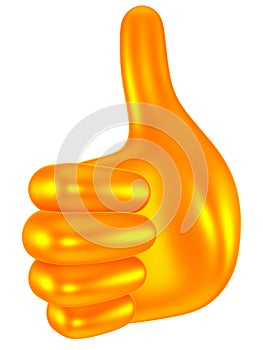 Thumb up like symbol gold