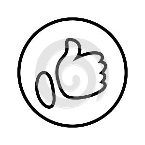 Thumb up line icon. Hand like icon. Positive rating. Liked. Modern icon for social media and app. Vector isolated