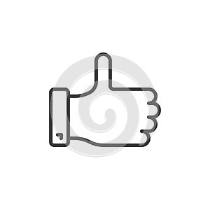 Thumb up line icon, outline vector sign