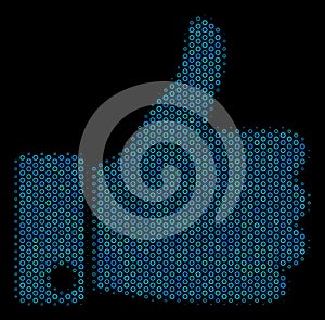 Thumb Up Mosaic Icon of Halftone Spheres