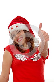 Thumb up Santa girl