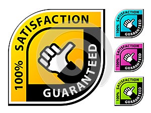 Thumb up satisfaction guaranteed labels