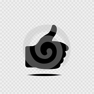 Thumb up sign. Gray background.Vector illustration.