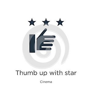 Thumb up with star icon vector. Trendy flat thumb up with star icon from cinema collection isolated on white background. Vector