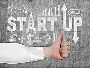 Thumb up and start up