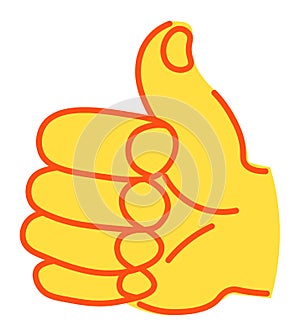 Thumb up sticker, icon of approval and agreement