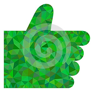 Thumb Up Triangle Lowpoly Flat Icon