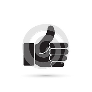 Thumb up vector black icon