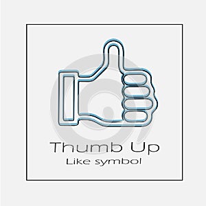 Thumb up vector icon eps 10. Simple isolated like symbol outline illustration