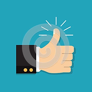 Thumb Up vector icon. Isolated on a background. Like symbol.