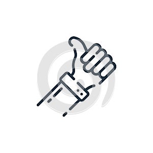 thumb up vector icon isolated on white background. Outline, thin line thumb up icon for website design and mobile, app development