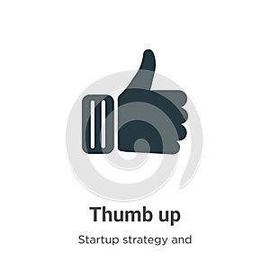 Thumb up vector icon on white background. Flat vector thumb up icon symbol sign from modern startup strategy and success