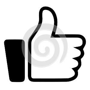 Thumb up vector logo icon. Like simple isolated sign symbol. Thumbs up