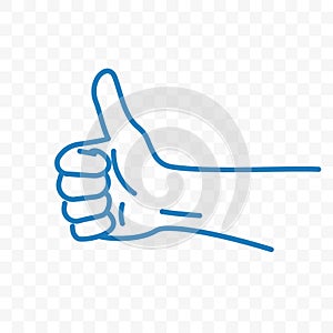 Thumb up vector sketch line icon