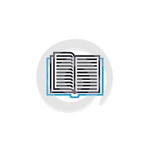 Thumbing through a book vector thin line stroke icon. Thumbing through a book outline illustration, linear sign, symbol