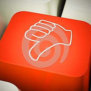 Thumbs Down button means no way or not at all - 3d illustration photo