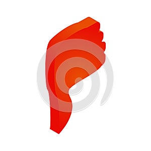 Thumbs down or dislike icon, isometric 3d style
