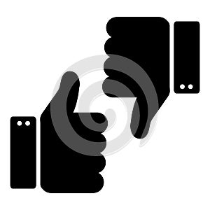 Thumbs down Like and dislike icons for social network Hand gesture Vector illustration