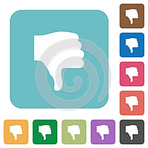 Thumbs down rounded square flat icons