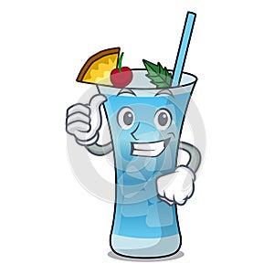 Thumbs up blue hawaii character cartoon