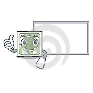 Thumbs up with board power socket in the character shape