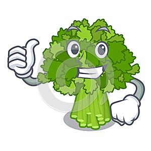 Thumbs up brocoli rabe in the cartoon shape photo