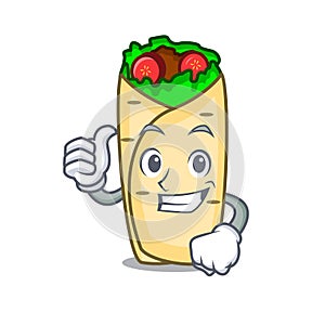 Thumbs up burrito character cartoon style