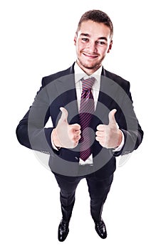 Thumbs up businessman