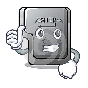 Thumbs up button enter on a keyboard character