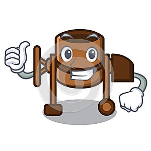 Thumbs up concrete mixer character cartoon