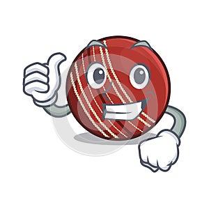 Thumbs up cricket ball isolated in the cartoon