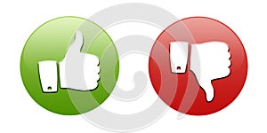 Thumbs up and down buttons photo