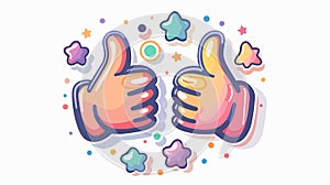 Feedback Thumbs Up and Down Icon for Customer Satisfaction Surveys photo