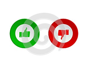 Thumbs up or down.Like and dislike buttons. Dos and donts like icon. Vector eps10