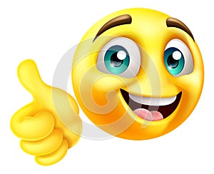 Thumbs Up Emoji Emoticon Face Cartoon Icon