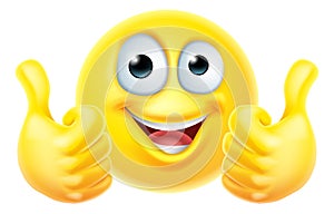 Thumbs Up Emoticon Emoji Face Cartoon Icon photo