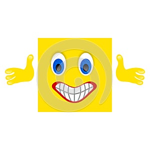 Thumbs up emoticon emoji with white background.