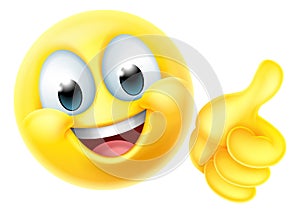 Thumbs Up Happy Emoticon Cartoon Face