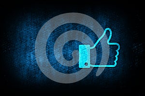 Thumbs up icon abstract blue background illustration digital texture design concept