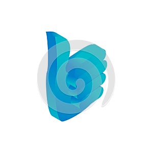 Thumbs up icon, isometric 3d style