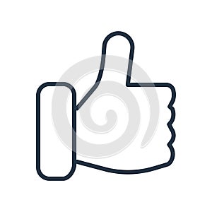 Thumbs up icon vector isolated on white background, Thumbs up sign