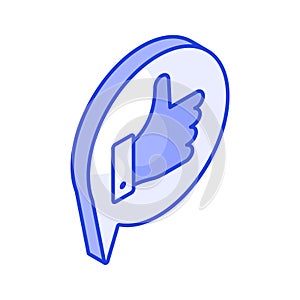 Thumbs up, an isometric icon of customer feedback ready to use vector, editable style