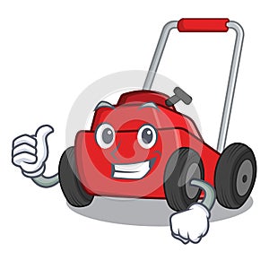 Thumbs up lawnmower isolated with in the cartoon