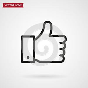 Thumbs up line icon. Like sign