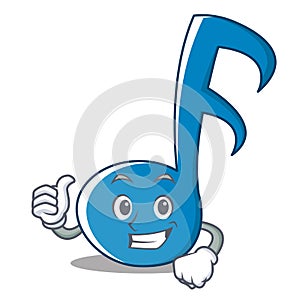 Thumbs Up Music Note Character Cartoon