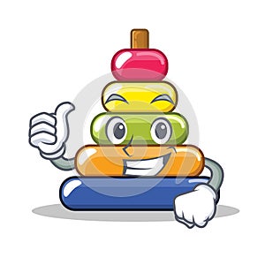 Thumbs up pyramid ring character cartoon