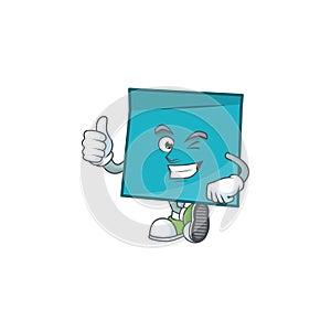 Thumbs up rectangle sticker paper character for company note