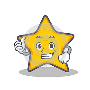 Thumbs up star character cartoon style